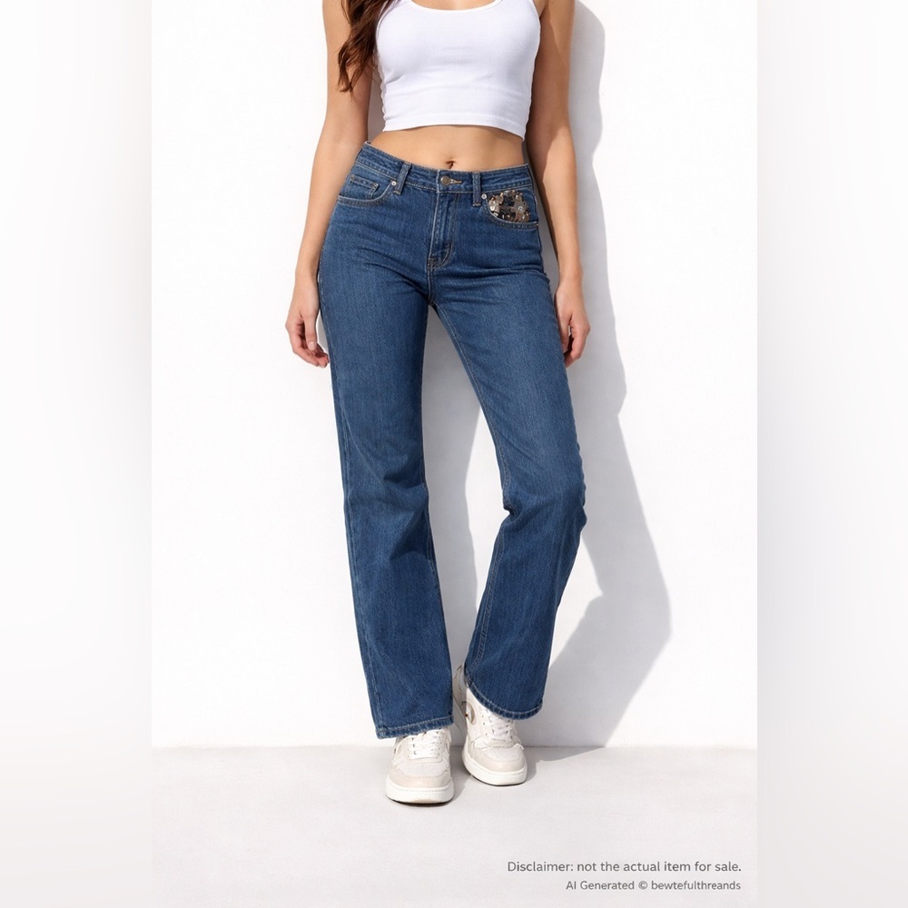 Miss Cocoa Junior 13/14 Blue Stretch Jeans Fits Women’s M Y2K